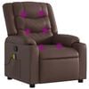 vidaXL Poltrona de massagens reclin&aacute;vel couro artificial castanho