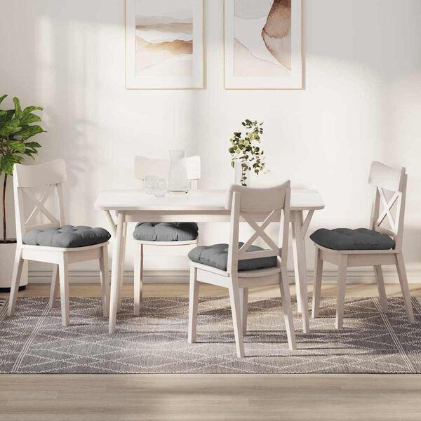 vidaXL Almofadas de Assento 4 pcs Cinza Escuro 45 x 45 cm