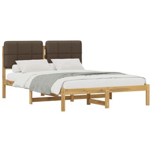 vidaXL Estrutura de Cama com Cabeceira Estofada Branco lavado e taupe