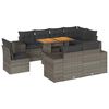 vidaXL 9 pcs conjunto sof&aacute;s p/ jardim com almofad&otilde;es vime PE cinzento