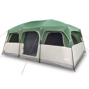 vidaXL Tenda familiar estilo cabana para 10 pessoas impermeável verde