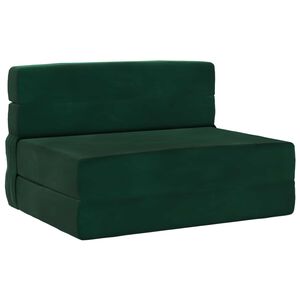 vidaXL Sof&aacute; Cama Dobr&aacute;vel Verde-Escuro 70 x 72 x 60 cm Tecido