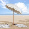 vidaXL Parasol de Praia Cinza e Branco 160 x 160 x 196 cm
