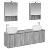 vidaXL Conjunto de Arm&aacute;rios para Banheiro 5 unid. Sonoma cinzento