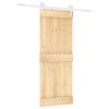 vidaXL Porta Deslizante Natural e Branco 80 x 210 cm
