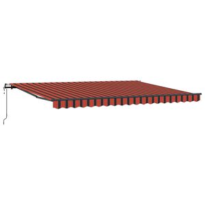 vidaXL Toldo retr&aacute;til autom&aacute;tico 450x350 cm laranja e castanho