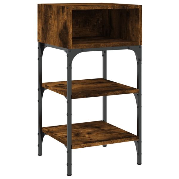 vidaXL Mesa cabeceira 35x34,5x70 cm derivados madeira carvalho fumado