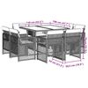 vidaXL 9 pcs conjunto de jantar p/ jardim c/ almofad&otilde;es cinzento claro