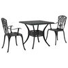 vidaXL Conjunto de Mesa de Jardim 3 unid. Preto Alum&iacute;nio Fundido