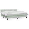 vidaXL Cama com molas/colch&atilde;o 200x220 cm veludo cinzento-claro