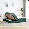 vidaXL Cama com arruma&ccedil;&atilde;o e colch&atilde;o Verde Escuro 200 x 200 cm Veludo