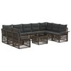 vidaXL Conjunto de Sof&aacute; de Jardim 10 pcs Cinzento vime PE
