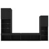 vidaXL Gabinete para TV 4 pcs Carvalho preto Madeira processada