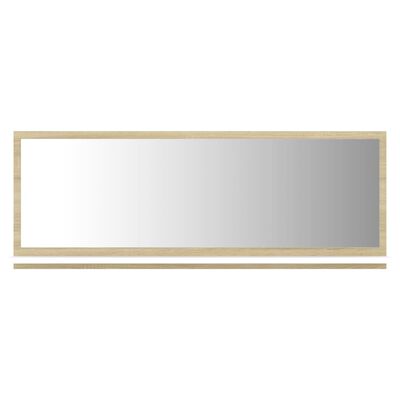 vidaXL Espelho casa de banho 100x10,5x37 cm contrap. branco e carvalho
