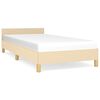 vidaXL Estrutura cama c/ cabeceira sem colch&atilde;o tecido 90x190 cm creme