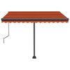 vidaXL Toldo autom. LED e sensor de vento 300x250 cm laranja/castanho