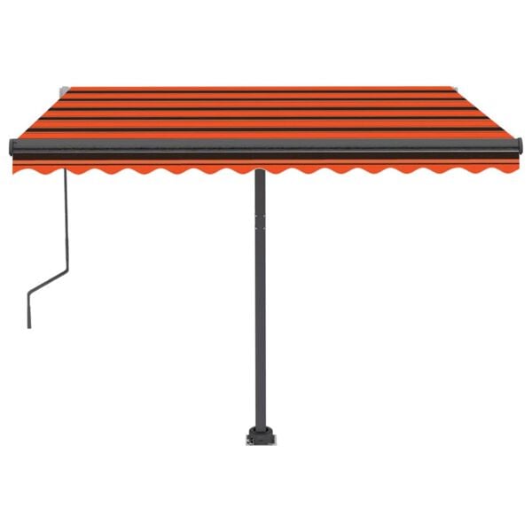 vidaXL Toldo autom. LED e sensor de vento 300x250 cm laranja/castanho