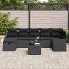 vidaXL Conjunto de Sof&aacute; de Jardim 8 pcs Preto Rattan Sint&eacute;tico
