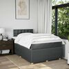 vidaXL Cama boxspring com colch&atilde;o 120x190 cm tecido cinzento-escuro