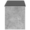 vidaXL Banco de Hall com almofada Cinzento Concreto 83 x 38 x 45 cm