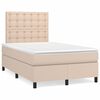 vidaXL Cama box spring c/colch&atilde;o/LED 120x190cm couro artif. cappuccino