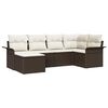 vidaXL Conjunto de Sof&aacute; de Jardim 6 unid. Castanho vime PE