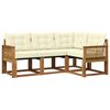 vidaXL Conjunto de Sof&aacute;s para Exterior 4 pcs Natural e Creme