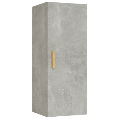 vidaXL Armário parede 34,5x34x90 cm madeira processada cinza cimento