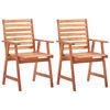 vidaXL Cadeiras jantar p/ jardim 2 pcs madeira ac&aacute;cia maci&ccedil;a