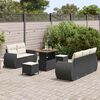vidaXL Conjunto de Sof&aacute; de Jardim 8 pcs Preto vime PE