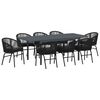vidaXL Conjunto de Jantar para Jardim 9 unid. Preto vime PE
