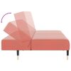vidaXL Sofá-cama de 2 lugares veludo rosa