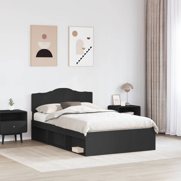 vidaXL Estrutura da Cama Preto 135 x 190 cm Madeira de Pinheiro S&oacute;lida