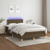 vidaXL Cama box spring c/ colch&atilde;o/LED 120x190cm tecido castanho-escuro