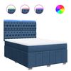 vidaXL Cama com molas/colch&atilde;o 160x200 cm tecido azul