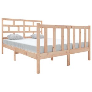 vidaXL Estrutura de cama 140x190 cm pinho maci&ccedil;o