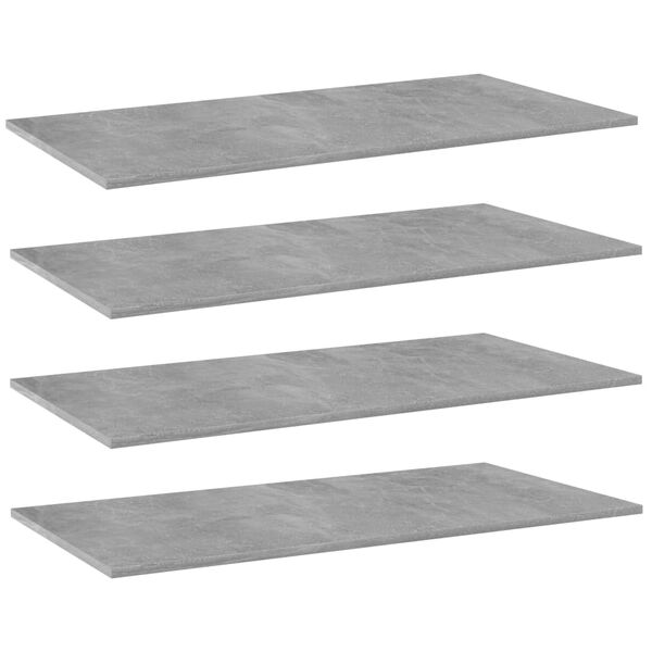 vidaXL Prateleiras estante 4pcs 80x30x1,5cm contrapl. cinzento cimento