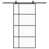 vidaXL Porta desliz. c/ conj. ferragens 102,5x205cm vidro ESG preto
