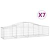 vidaXL Cestos gabi&atilde;o arqueados 7 pcs 200x50x40/60 cm ferro galvanizado
