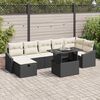 vidaXL Conjunto de Sof&aacute; de Jardim 8 pcs Preto vime PE