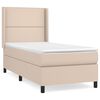 vidaXL Cama com molas/colchão 90x190 cm couro artificial cappuccino