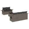 vidaXL 6 pcs conjunto sof&aacute;s de jardim com almofad&otilde;es vime cinzento