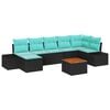 vidaXL Conjunto de Sof&aacute; de Jardim 8 unid. Preto vime PE