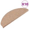 vidaXL Tapetes de escada adesivos 10 pcs 65x22,5x3,5 cm bege