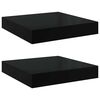 vidaXL Prateleiras de parede suspensas 2 pcs 23x23,5x3,8cm MDF preto