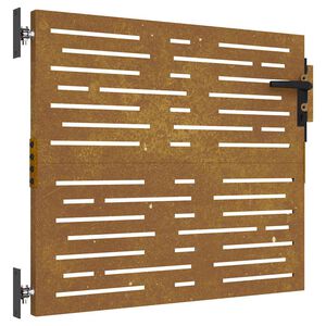 vidaXL Port&atilde;o de jardim 85x100 cm a&ccedil;o corten design quadrados