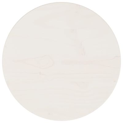 vidaXL Tampo de mesa pinho maciço Ø30x2,5 cm branco