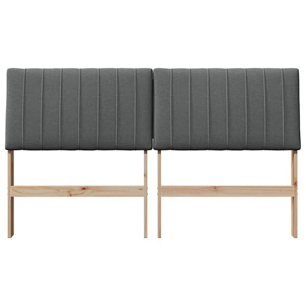 vidaXL Cabeceira estofada Cinza Escuro 150 cm