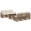 vidaXL Conjunto de Sof&aacute; de Jardim 7 unid. Bege e Branco Creme vime PE