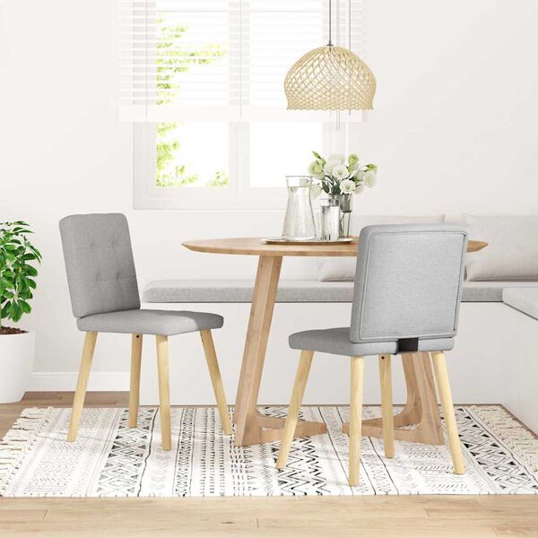 vidaXL Cadeiras de jantar 2 pcs tecido cinza nuvem